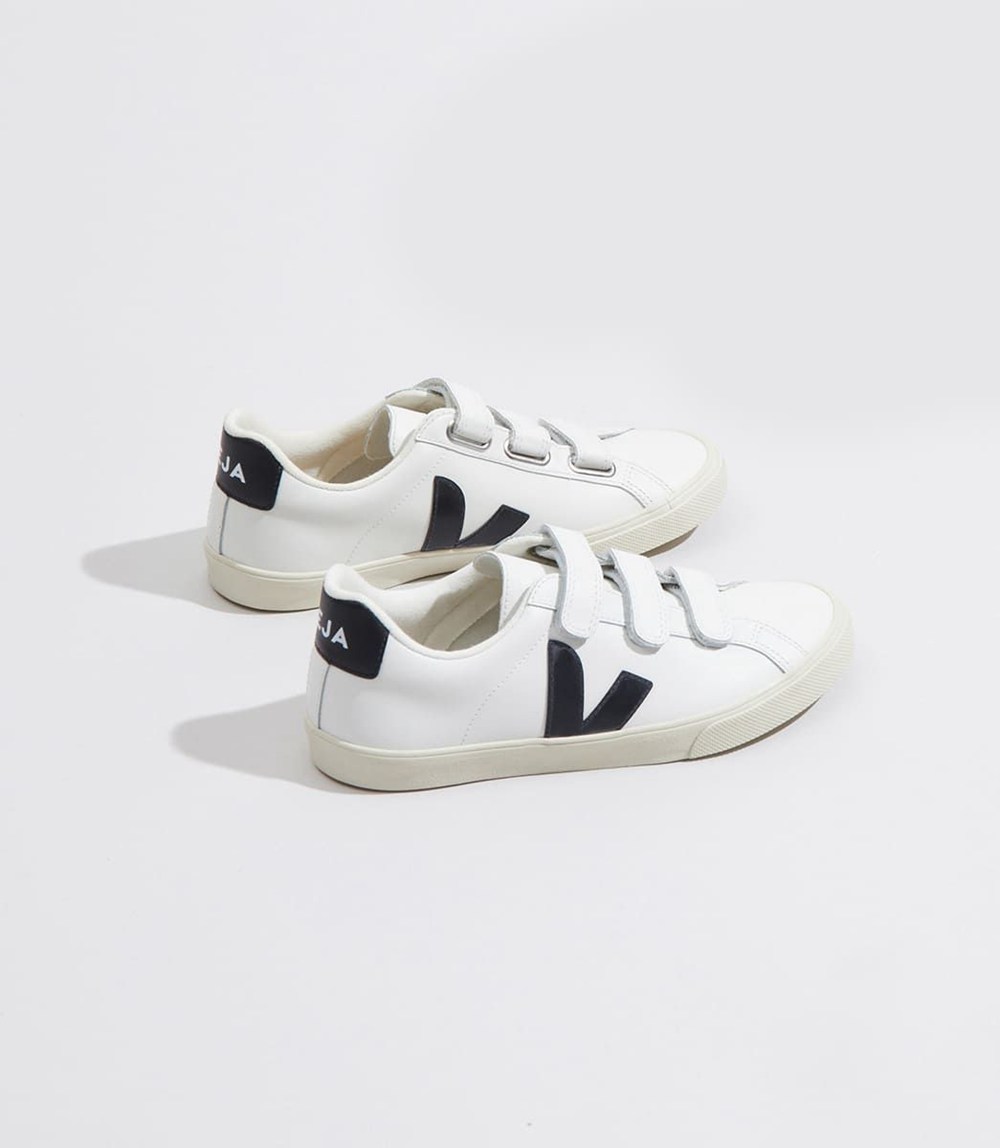 Veja Trainers Mens White/Black - 3-lock Leather - TFDW-18069